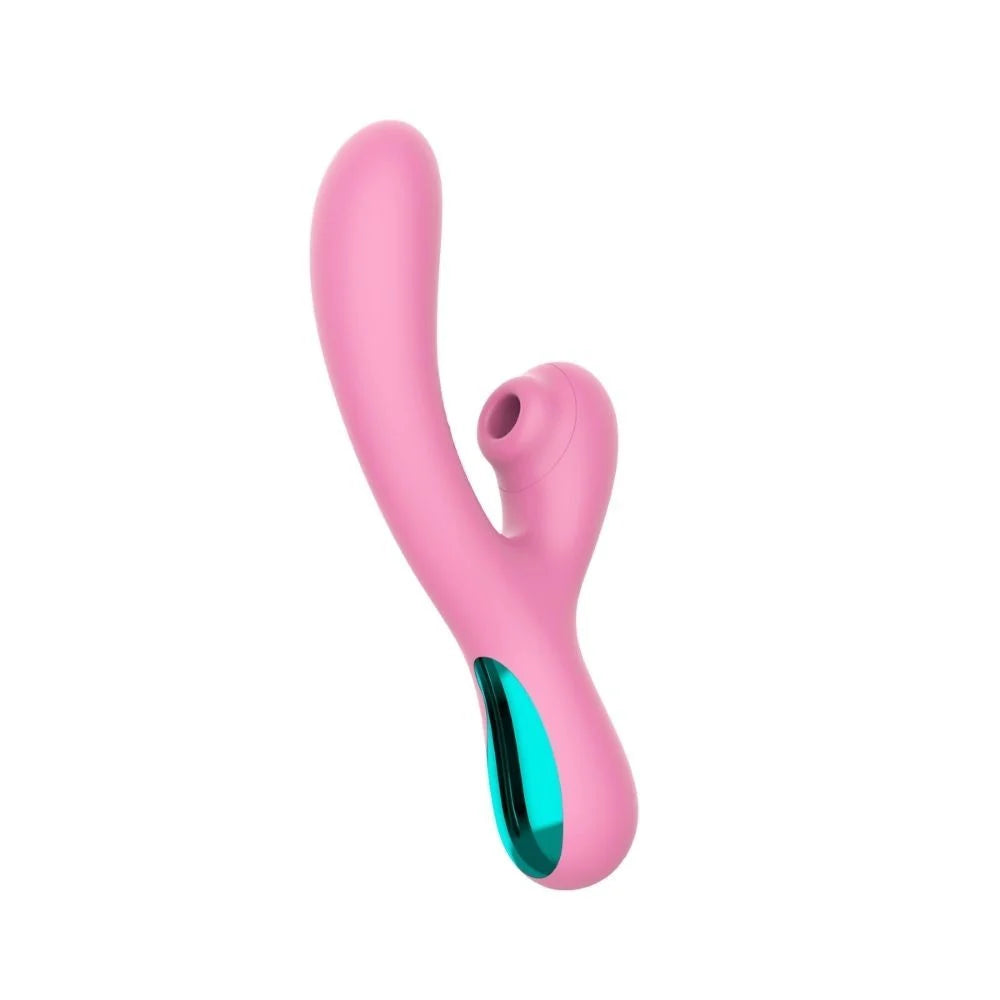 Oasis Vibrador Clitoriano E Vaginal, Recarregável Rosa Com Azul Metálico