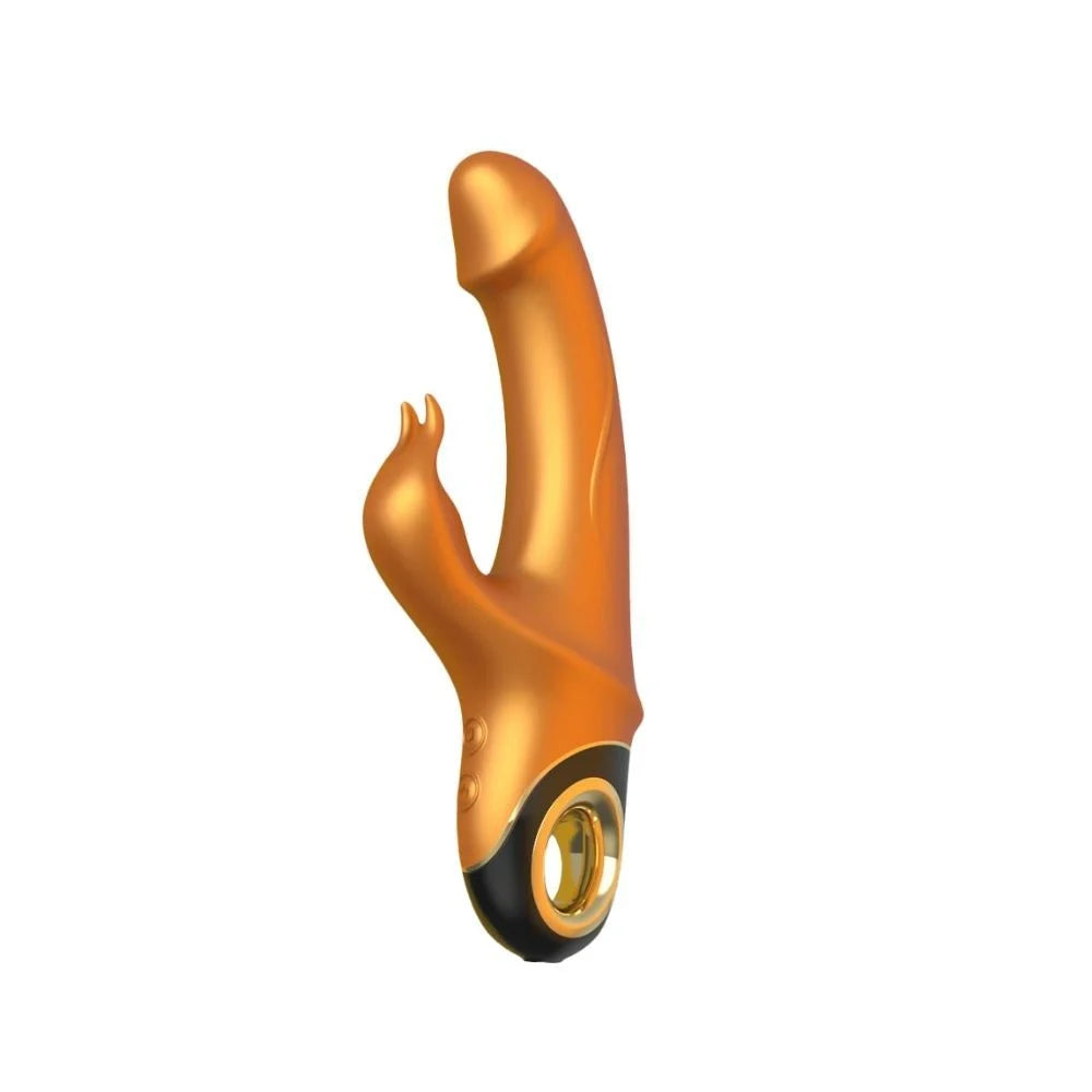Golden Dick Vibrador Clitoriano E Vaginal, Recarregável Dourado E Preto