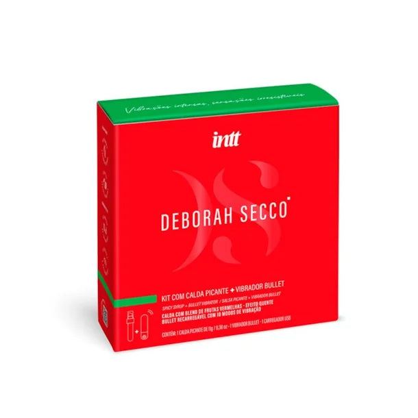 Deborah Secco - Kit Com Calda Picante Sabor Frutas Vernelhas e Vibrador Bullet Com 10 Modos de Vibração