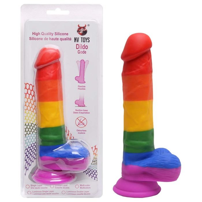 Dildo Arco Íris em Silicone 20x4cm