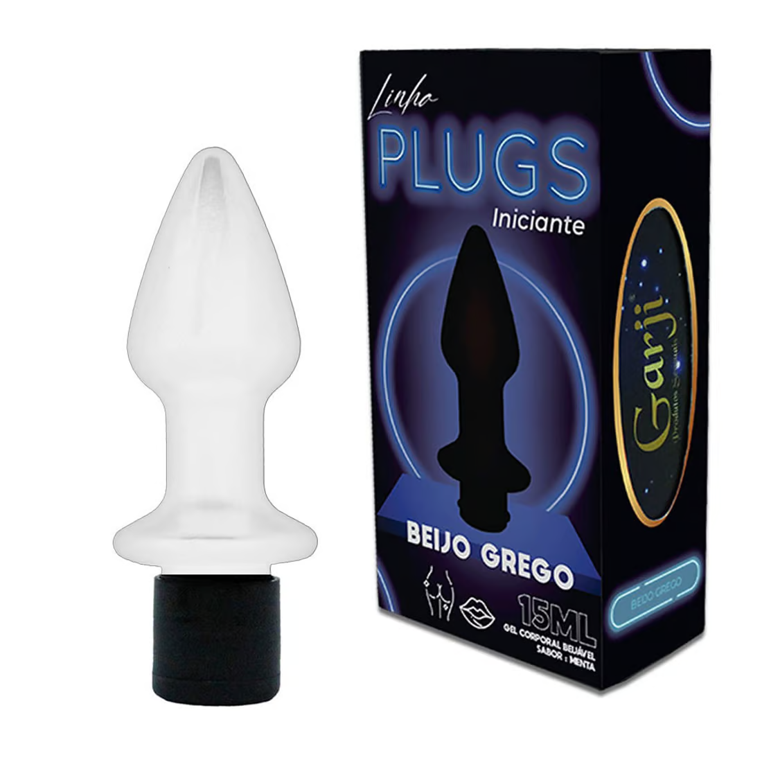 LINHA PLUGS INICIANTES GEL CORPORAL BEIJÁVEL EXCITANTE BEIJO GREGO 15ML GARJI