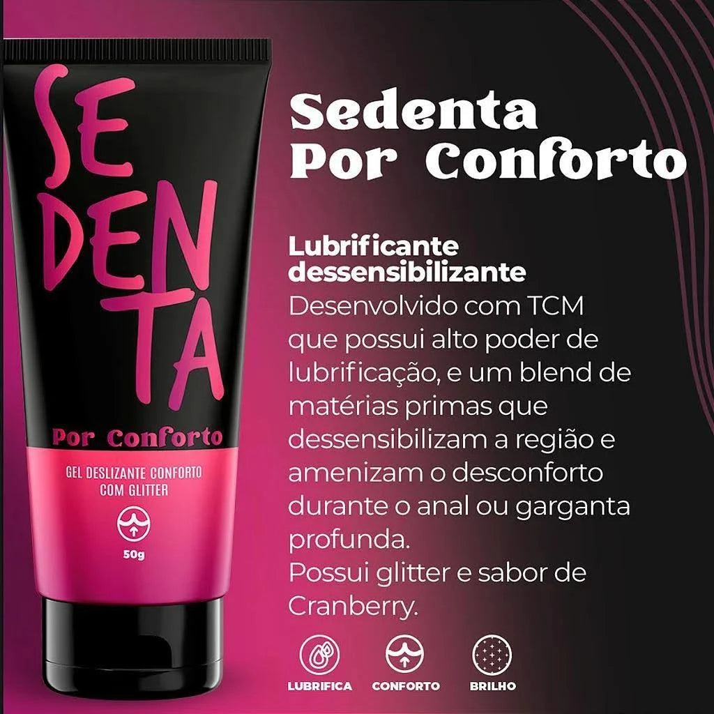 Gel Dessensibilizante Anal Lubrificante Sedenta Por Conforto 50g