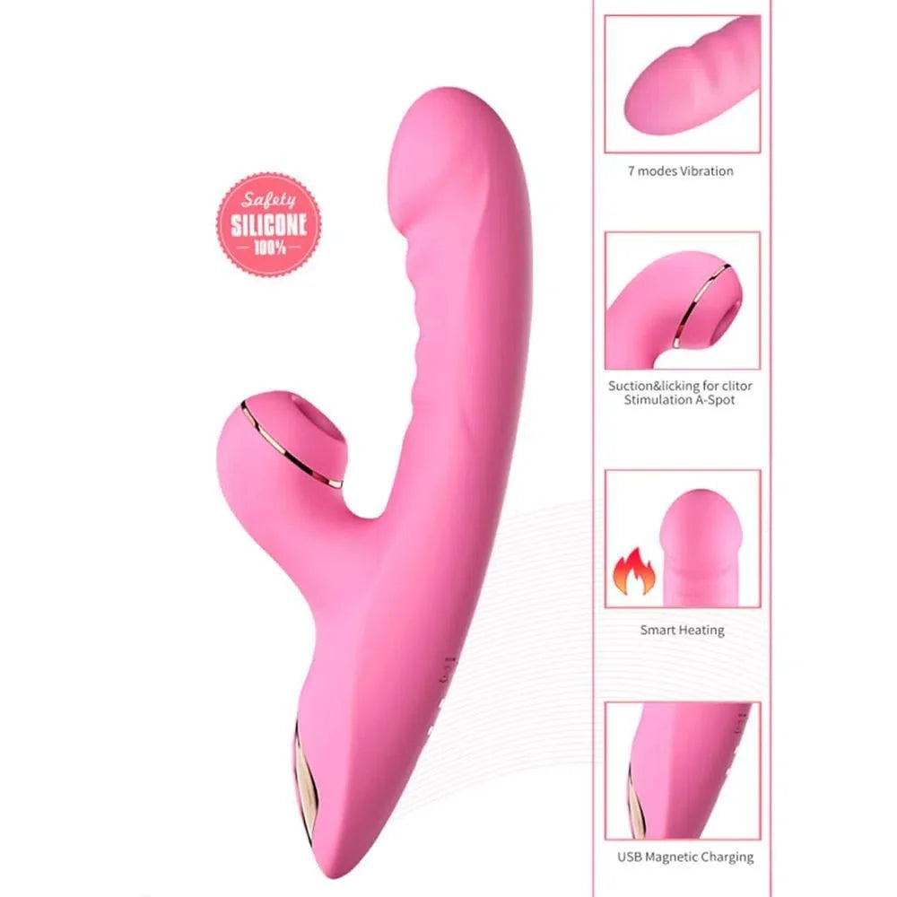 MASSAGEADOR DE PONTO G E CLITÓRIS COM PULSAÇÃO SEX MASSAGER DIBE