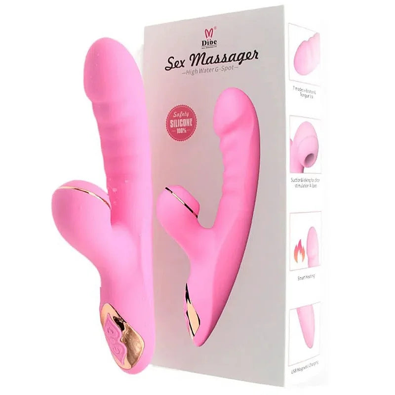 MASSAGEADOR DE PONTO G E CLITÓRIS COM PULSAÇÃO SEX MASSAGER DIBE