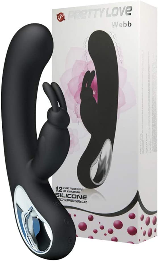 Pretty Love WEBB Vibrador Estimulador Clitoriano Rabbit e Ponto G Recarregável 12 Vibrações Preto