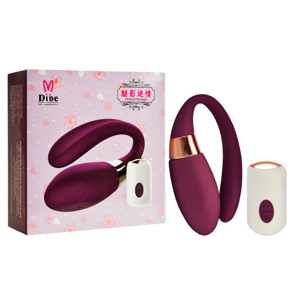 Vibrador para Casais Recarregável em Soft Touch com Controle Remoto Crypl Dibe Roxo