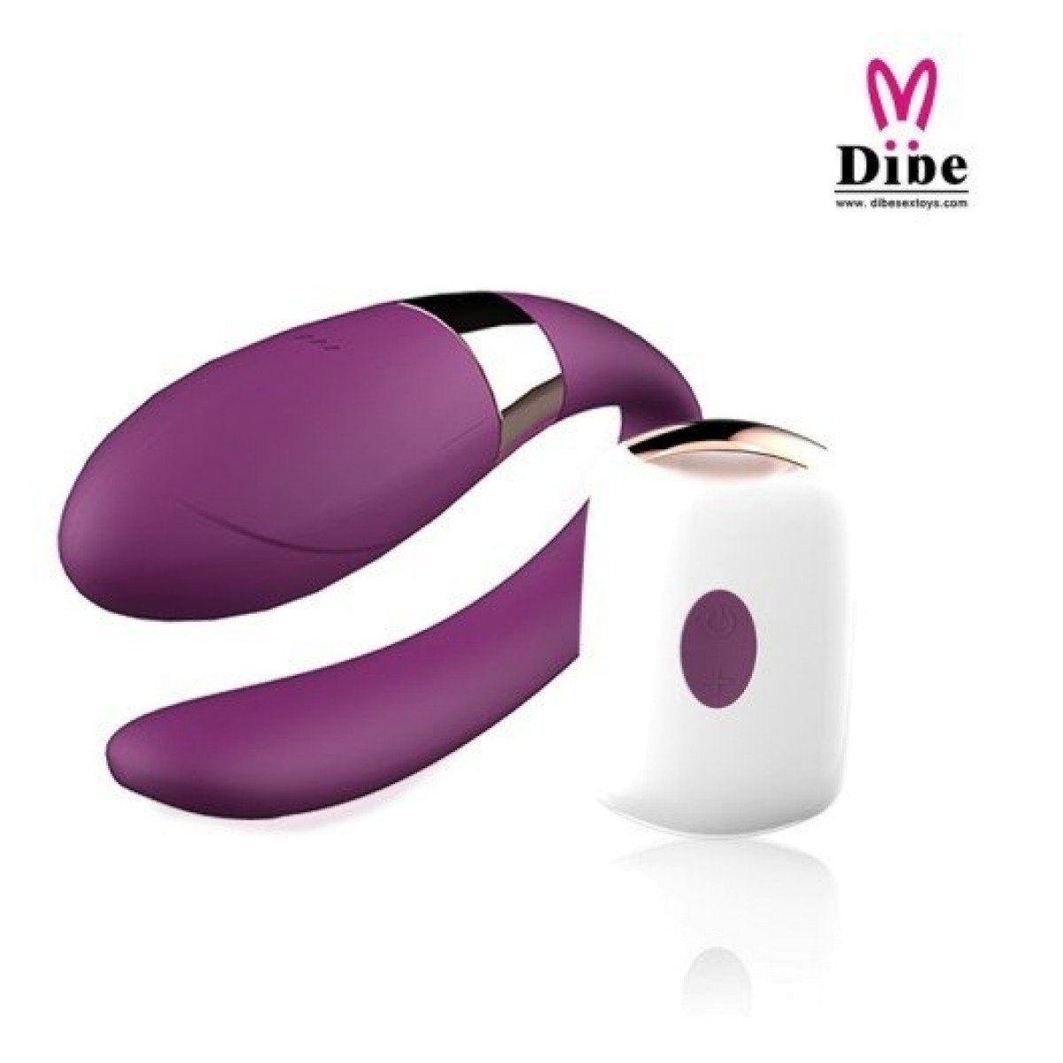 Vibrador para Casais Recarregável em Soft Touch com Controle Remoto Crypl Dibe Roxo